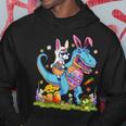 Dinosaur Easter Day Unicorn Riding T-Rex Bunny Costume Hoodie Unique Gifts
