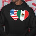 Doppelherz Mexiko & USA Flagge Langarmshirt für mexikanisch-amerikanische Patrioten Hoodie Lustige Geschenke