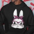 Easter Day Cute Bunny Rabbit Face With Leopard Pink Glasses Hoodie Funny Gifts