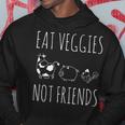 Eat Veggies Not Friends Vegan & Vegetarian Hoodie Funny Gifts