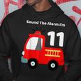 Fire Fighter Truck 11 Year Old Birthday | 11Th Bday Hoodie Funny Gifts