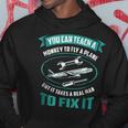 Funny Aircraft Mechanic Teach A Monkey To Fly Hoodie Unique Gifts