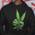 Funny Peace Hand Weed Gift Cool Marijuana Leaf Peace Sign Hoodie Unique Gifts