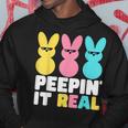 Funny Peepin It Real Or Real Easter Bunnie Hoodie Unique Gifts