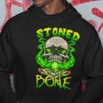 Funny Skull Smoking Weed Stoned To The Bone Halloween Men Hoodie Graphic Print Hooded Sweatshirt Funny Gifts