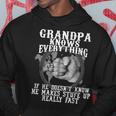 Grandpa Knows Everything If He Doesn’T Know Funny Father Day Hoodie Personalized Gifts