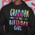 Grandpa Of The Birthday For Girl Tie Dye Colorful Bday Girl Hoodie Unique Gifts