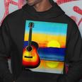 Guitar With Sunset Artistic Design For Guitarists & Musician Hoodie Unique Gifts
