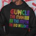 Guncle The Man Myth Bad Influence Gay Uncle Godfather Gift For Mens Hoodie Unique Gifts