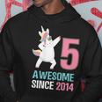 Happy 5Th Birthday UnicornShirt Awesome Since 2014 Hoodie Unique Gifts