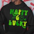 Happy Go Lucky Heart St Patricks Day Lucky Clover Shamrock Hoodie Funny Gifts