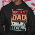 Husband Dad Curling Legend Curler Rock On Retro Curling Hoodie Unique Gifts