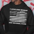 I Love One Woman & Several Guns Vintage Usa Flag Dad Grandpa Men Hoodie Graphic Print Hooded Sweatshirt Funny Gifts