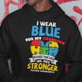 I Wear Blue For My Grandson Autism Awareness Grandparents Hoodie Unique Gifts