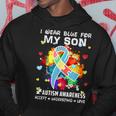 I Wear Blue For My Son Accept Understand Love Autism Mom Dad Hoodie Unique Gifts