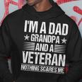 Im A Dad Grandpa And A Veteran Nothing Scares Me Distressed Hoodie Unique Gifts
