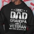 Im A Dad Grandpa And A Veteran Nothing Scares Me Fathers Day Hoodie Funny Gifts