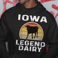 Iowa Dairy Farmer Legend Hoodie mit Retro-Sonnenuntergang & Kuhmotiv Lustige Geschenke