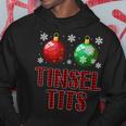 Jingle Balls Tinsel Tits Couple Christmas Couples Matching Men Hoodie Graphic Print Hooded Sweatshirt Funny Gifts