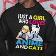 Just A Girl Who Loves Anime And Cats Anime Hoodie Unique Gifts