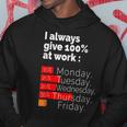 Labor Day For Men Women I Always Give 100 At Work Men Hoodie Graphic Print Hooded Sweatshirt Funny Gifts