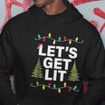 Lets Get Lit Funny Christmas Drinking Tshirt Xmas Lights Hoodie Unique Gifts