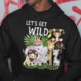 Lets Get Wild Zoo Animals Safari Party A Day At The Zoo Hoodie Funny Gifts