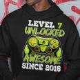 Level 7 Unlocked Birthday Awesome Since 2016 7 Years Old Hoodie Unique Gifts