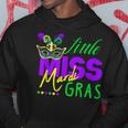 Little Miss Mardi Gras Jester Hat Mardi Beads New Orleans Hoodie Funny Gifts