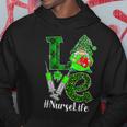 Love Gnome Nurse Life Er Rn St Patricks Day Leopard Shamrock Hoodie Funny Gifts
