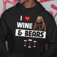 I Love Wine And Bears Lustiges Trinken Camping Wildtiere Tier Hoodie Lustige Geschenke