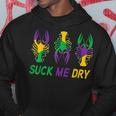 Mardi Gras Outfit Funny Suck Me Dry Crawfish Carnival Party Hoodie Personalized Gifts
