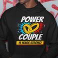 Married 11 Years - Power Couple - 11Th Wedding Anniversary Hoodie Unique Gifts