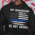 Mein Enkel Ist Mein Held Polizei Opa Oma Thin Blue Line Hoodie Lustige Geschenke