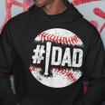 Mens 1 Dad Baseball Number One Daddy Son Gifts Fathers Day Hoodie Personalized Gifts