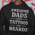 Mens Awesome Dads Have Tattoos & Beards Vintage Fathers Day Gift Hoodie Funny Gifts