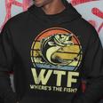 Mens Fishing Wtf Wheres The Fish Fisherman Funny Bass Dad Hoodie Unique Gifts
