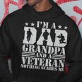 Mens Im A Dad Grandpa And A Veteran Nothing Scares Me Father Day Hoodie Funny Gifts