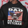 Mens Proud Dad Of Us Air Force Veteran Patriotic Military Father Men Hoodie Graphic Print Hooded Sweatshirt Funny Gifts