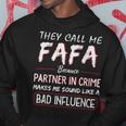 Mens They Call Me Fafa Because Partner In Crime Funny Fathers Day Men Hoodie Graphic Print Hooded Sweatshirt Funny Gifts