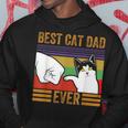 Mens Vintage Best Cat Dad Ever Men Bump Fit Fathers Day Gift Hoodie Unique Gifts
