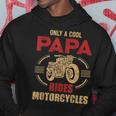 Mens Vintage Father Day Only Papa Rides Motorcycle Cool Biker Dad Hoodie Funny Gifts