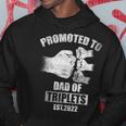Mens Vintage Promoted To Dad Of Triplets Est 2022 Hoodie Funny Gifts