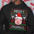 Merry Pigmas Pig Christmas Ugly Sweater Funny Xmas Women Men Hoodie Graphic Print Hooded Sweatshirt Funny Gifts