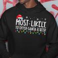 Most Likely To Offer Santa A Beer Funny Drinking Christmas V4 Men Hoodie Graphic Print Hooded Sweatshirt Funny Gifts
