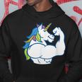 Muscular Unicorn Funny Magical Fitness Bodybuilder Dad Hoodie Unique Gifts