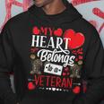 My Heart Belongs To A Veteran Awesome Valentines Day Men Hoodie Graphic Print Hooded Sweatshirt Funny Gifts