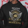Never Underestimate The Power Of A Modesto Hoodie Funny Gifts