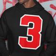 Number 3 Sports Jersey Birthday Age Lucky Number Red White Men Hoodie Personalized Gifts