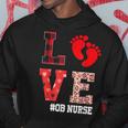 Ob Nurse Love Valentines Day Leopard Plaid Hearts Nursing Men Hoodie Graphic Print Hooded Sweatshirt Funny Gifts